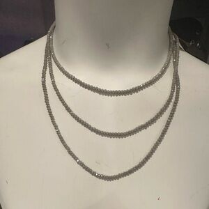 Elegant Seed Beads Silver Magnetic Necklace